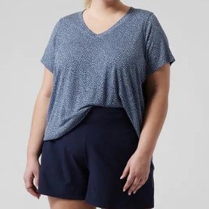 Athleta Breezy Scoop Neck Leopard Tee, 1X